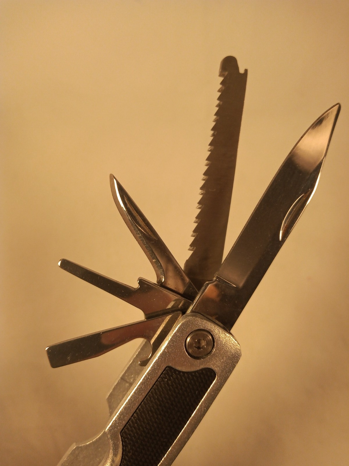 Ozark Trail Large Multi Tool Pliers Knives Saw Screwdrivers Openers Black Handle
