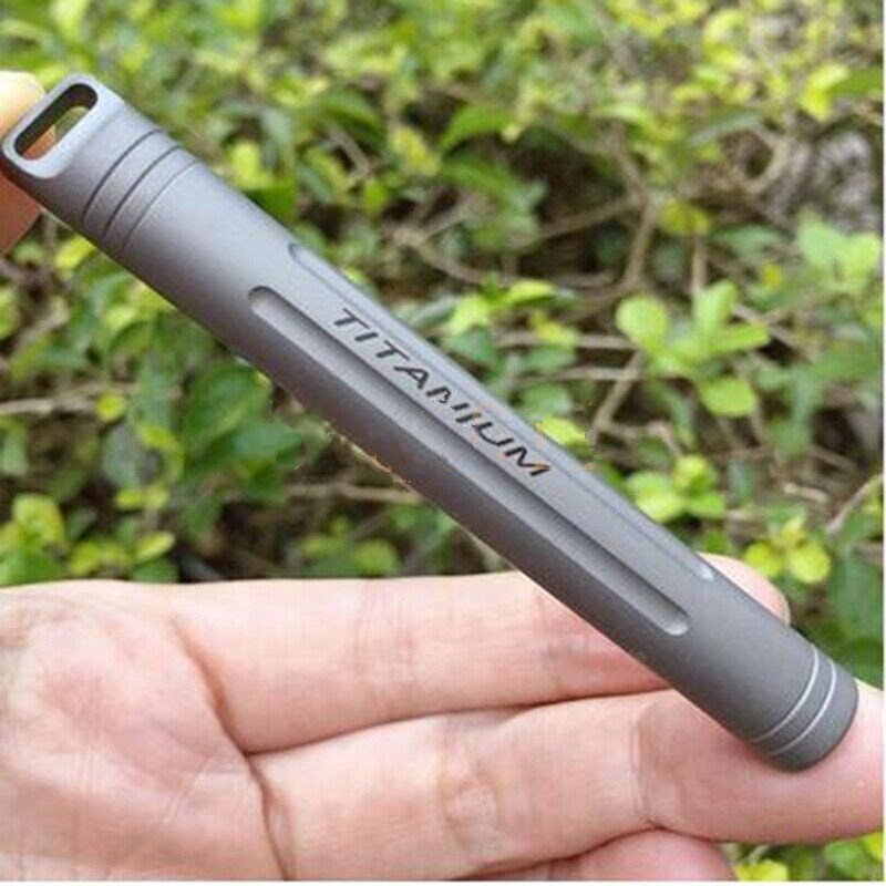 Titanium Portable Outdoor Pill Capsula Case EDC Waterproof Storage Multi Tool