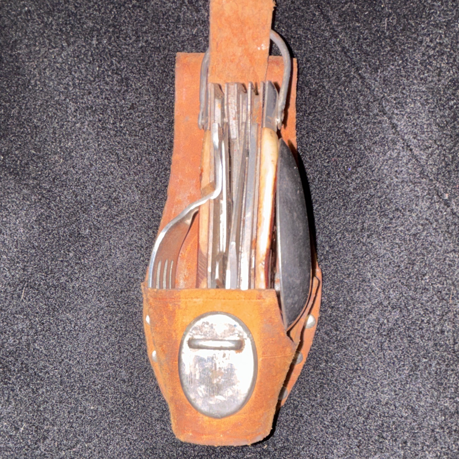 Camping Multi-Tool 6-in-1 Stainless Steel/Wood 3in Straight Blade Foldable
