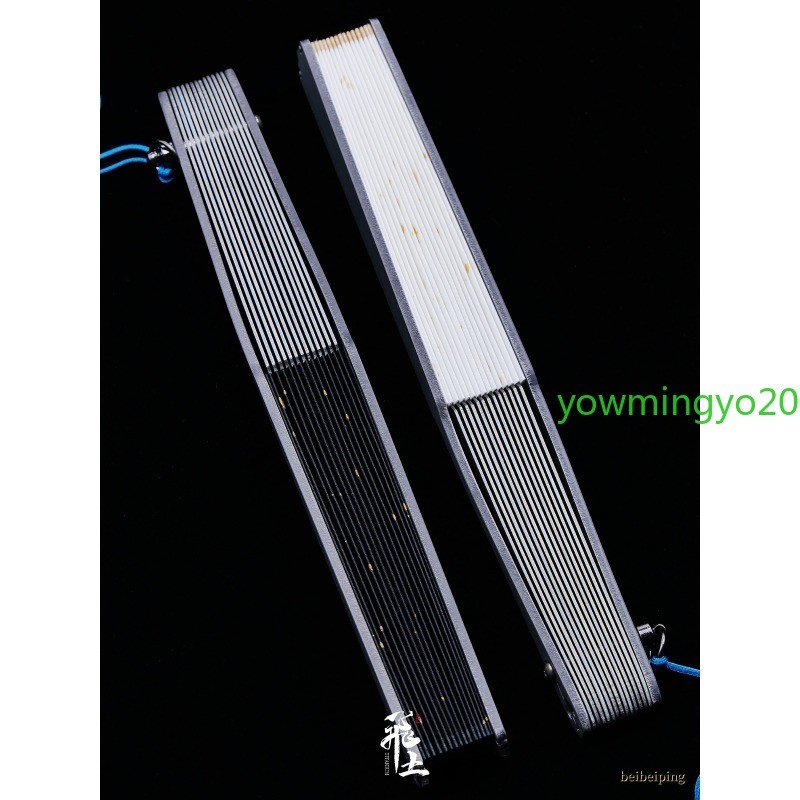 6” Titanium Alloy Folding Fan Martial Arts Portable Carving Kung Fu Tai Ji NEW