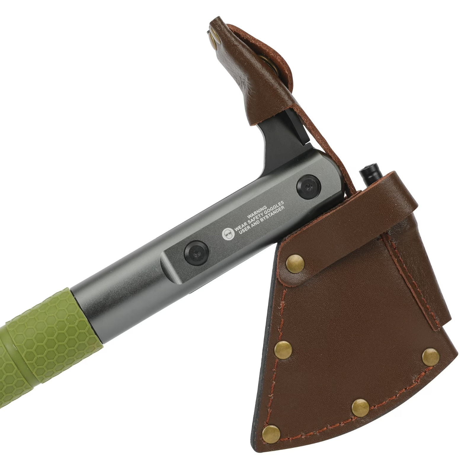 Swiss Tech Multi-Tool Hatchet with Pocket Knife, No-Slip Silicone Grip, Green