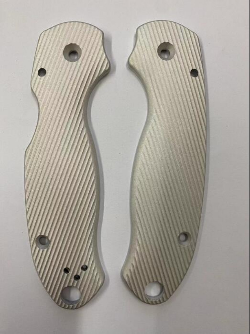 1 Pair Aluminium Alloy Handle Scales for Spyderco C223 Para3 Knives Radial Stria