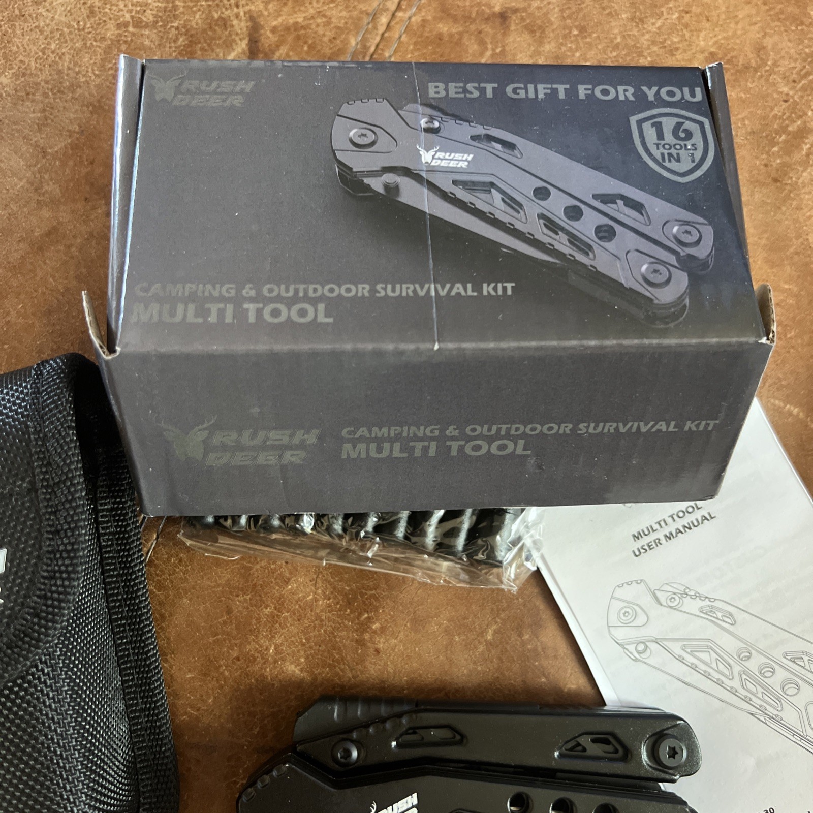 Rush Deer 16-in-1 Multi-Tool Plier Survival Gear Camping Tool w/ Nylon Sheath