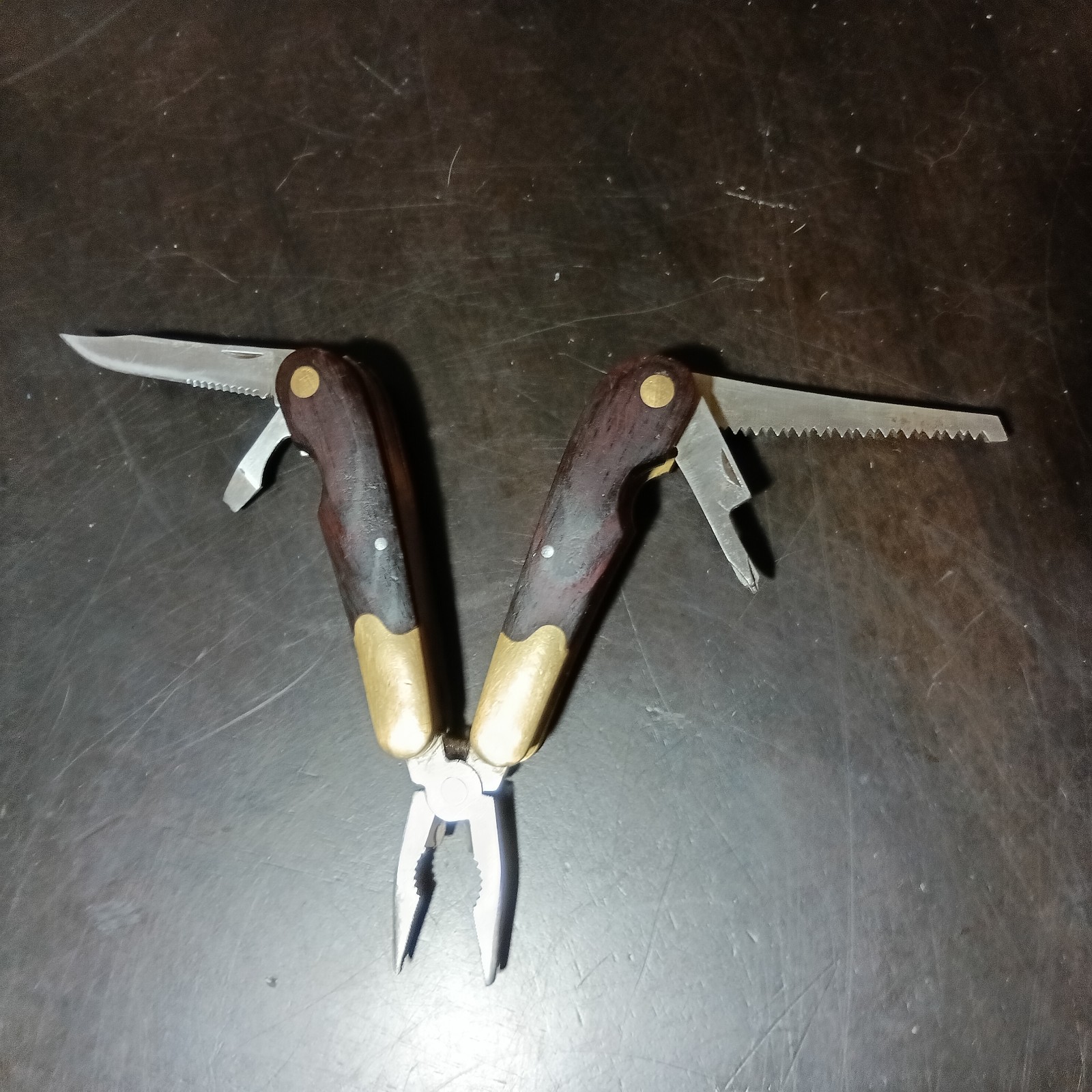HUSKY 25 Years 25th Anniversary Limited Edition Multi-Tool Brass Wood vintage