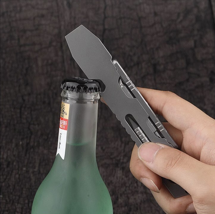 Hot Titanium Alloy Pocket Pry Bar Crowbar Opener Outdoor Camping Multi EDC Tools