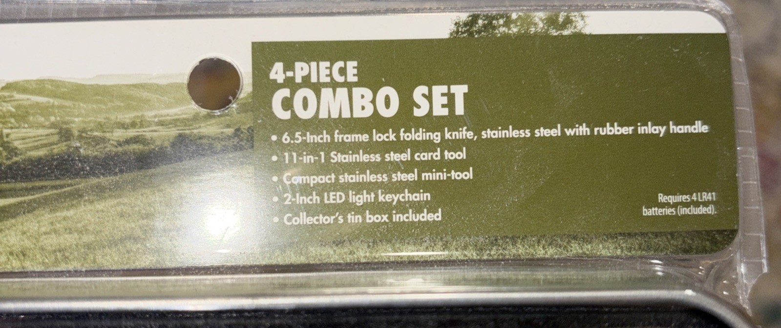 Ozark Trail Outdoor Equipment 4-Piece Combo Set in collectors tin box-NEW IN BOX