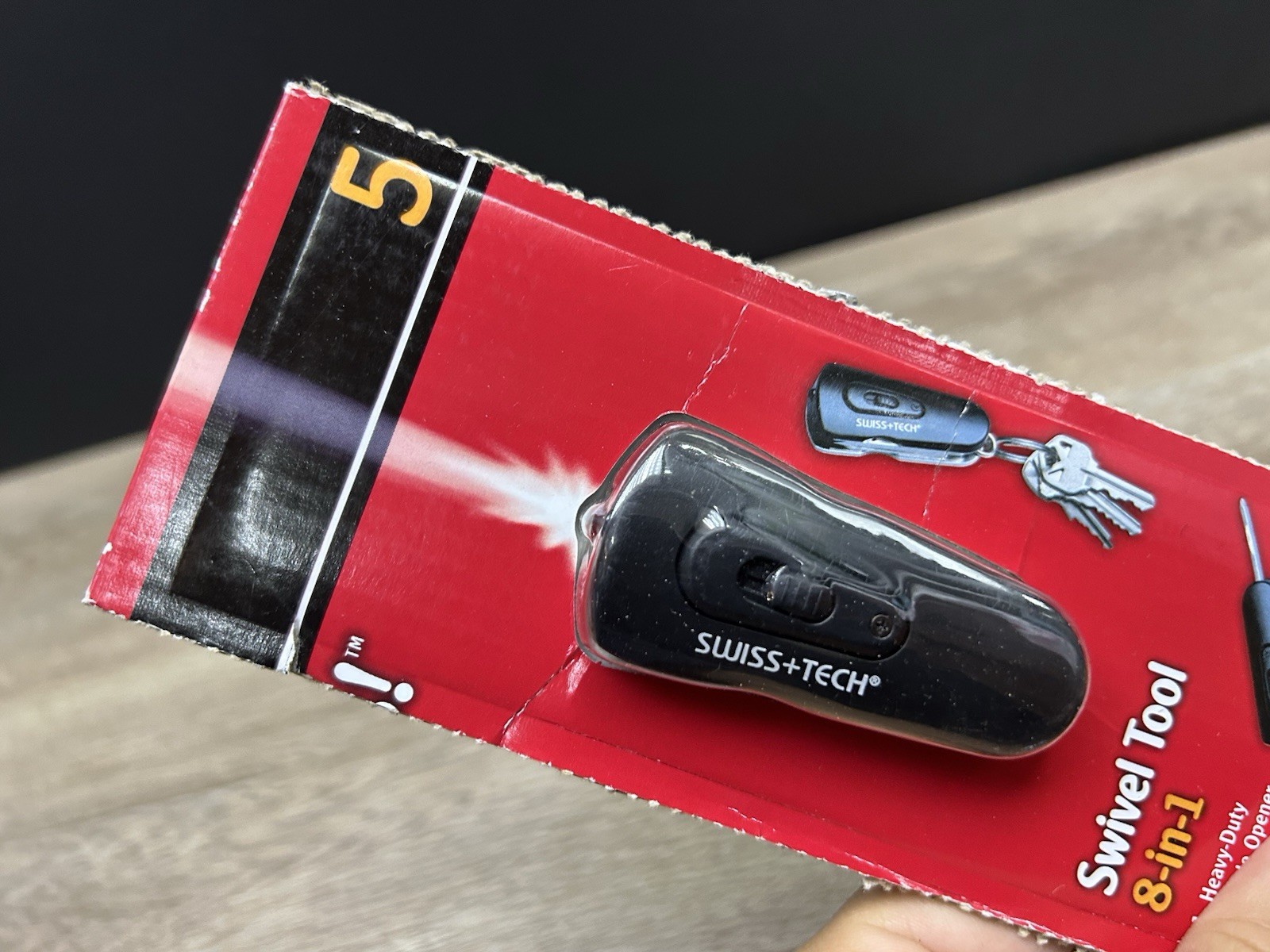 Swiss+Tech 8 in 1 Swivel Tool, Mini Folding, Knife, Screwdrivers, Bottle Opener