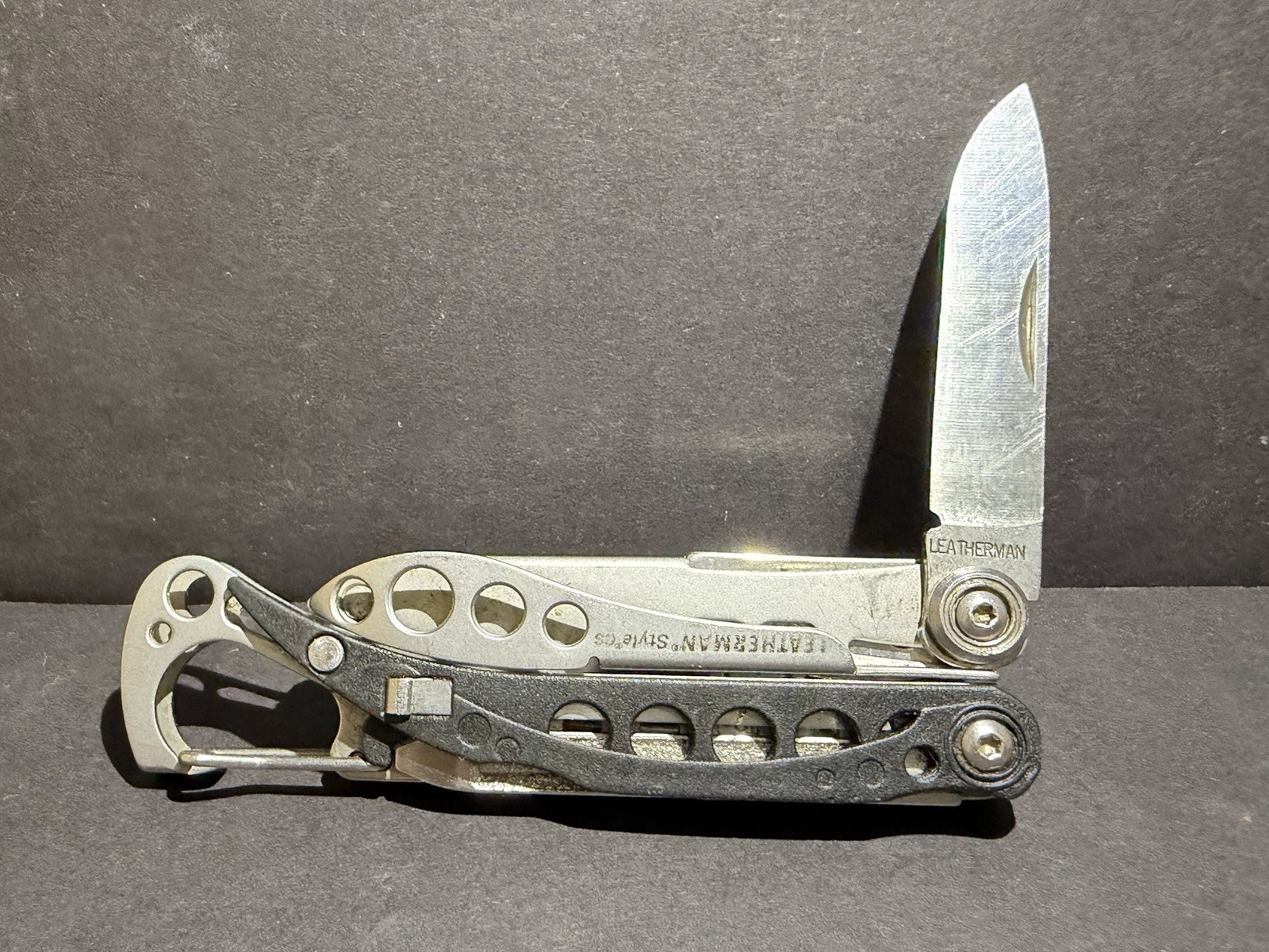 LEATHERMAN STYLE CS Black Multi-Tool Knife File Tweezer Carabiner