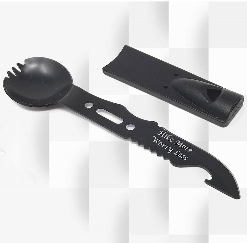 Engraved Multi-Tool Camping Spork, Personalized Utensil Christmas Gift for Hiker