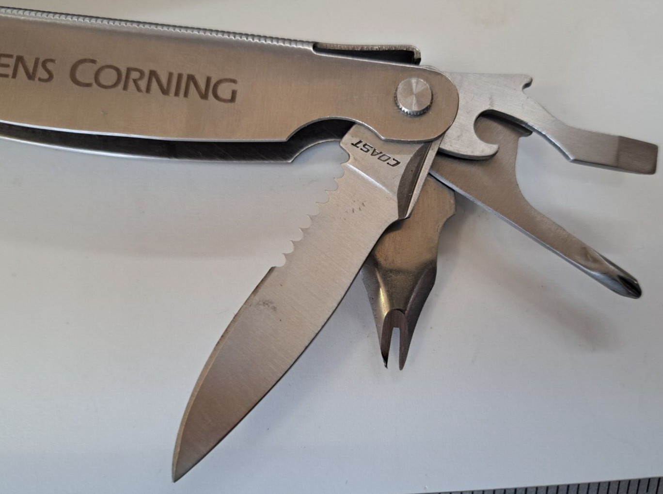 VINTAGE BARLOW COAST 2 MULTI TOOL STAINLESS STEEL FISHING KNIFE OWENS CORNING