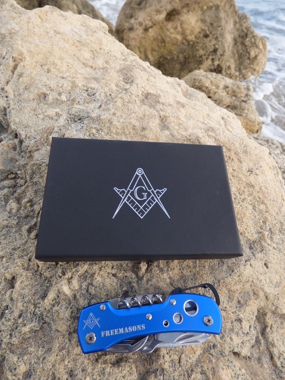 6″ Masonic Multi Function 13 in 1 Aluminum Rescue Knife – Freemasons Gift Boxed