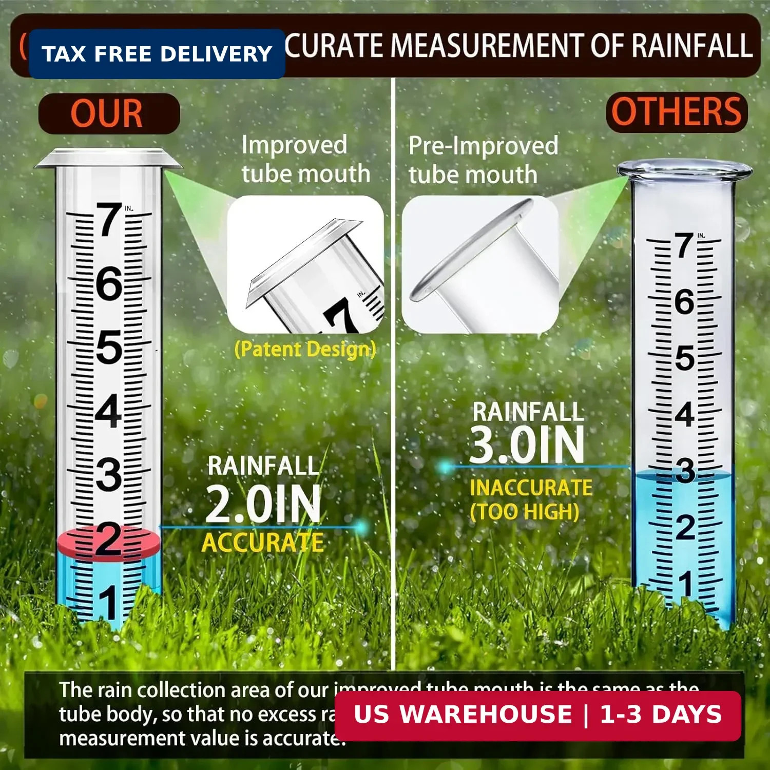 JMBay Rain Gauge Outdoor, Accurate rain gauges Outdoors Best Rated, Tall rain Ga