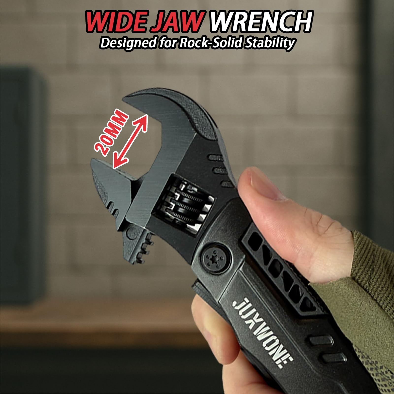 19-in-1 Multitool Wrench – Stainless Steel Adjustable Wrench with Pliers, Kni…