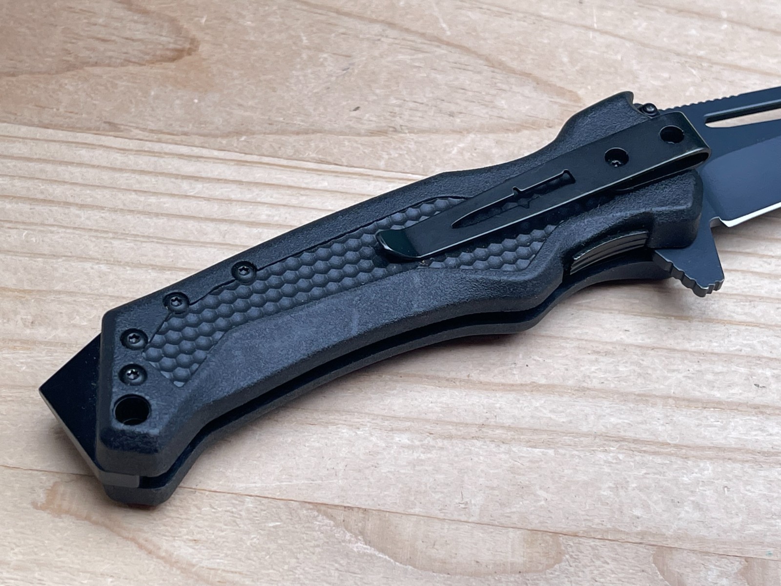 Camillus Jared Ogden Titanium NS-8B Plain Edge AUS-8 Black GFN Folding Knife