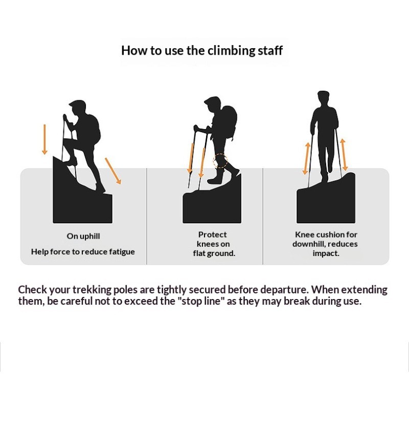 Outdoor hiking cane, carbon fiber extendable folding cane, hiking equipment
