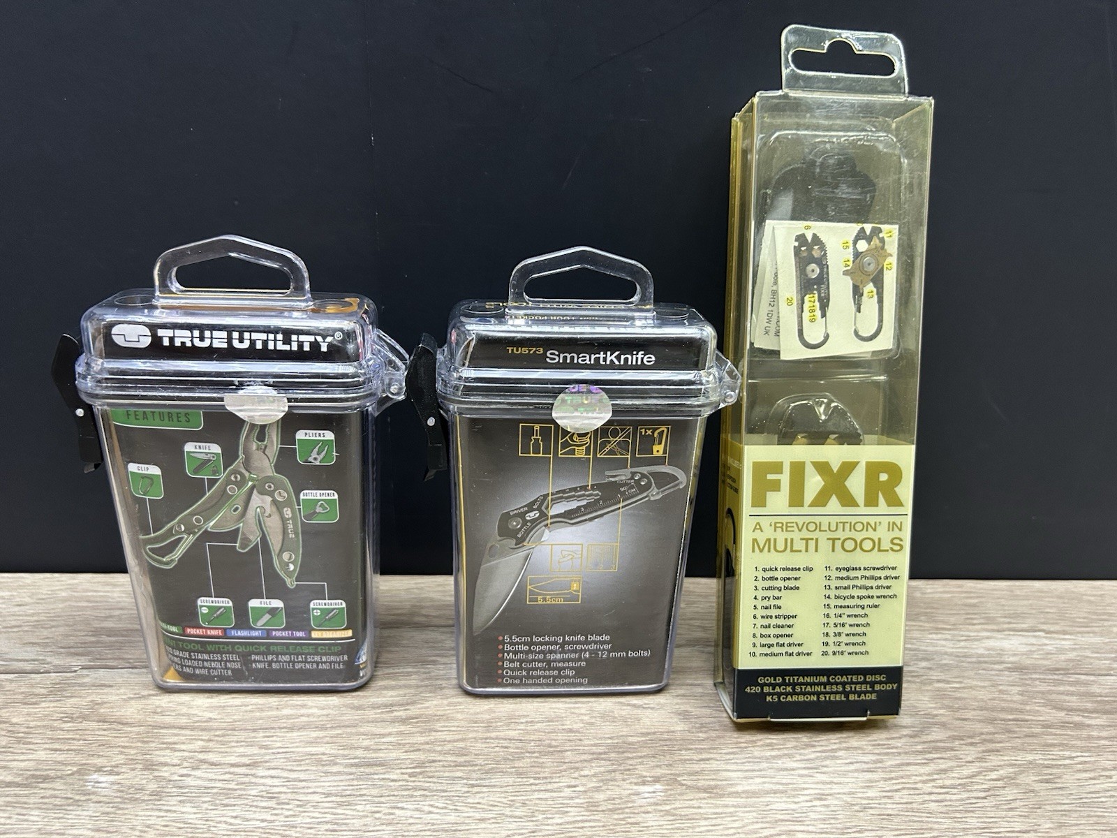True Utility SmartKnife+ FIXR ClipTool Multi-tool Lot Of 3 New