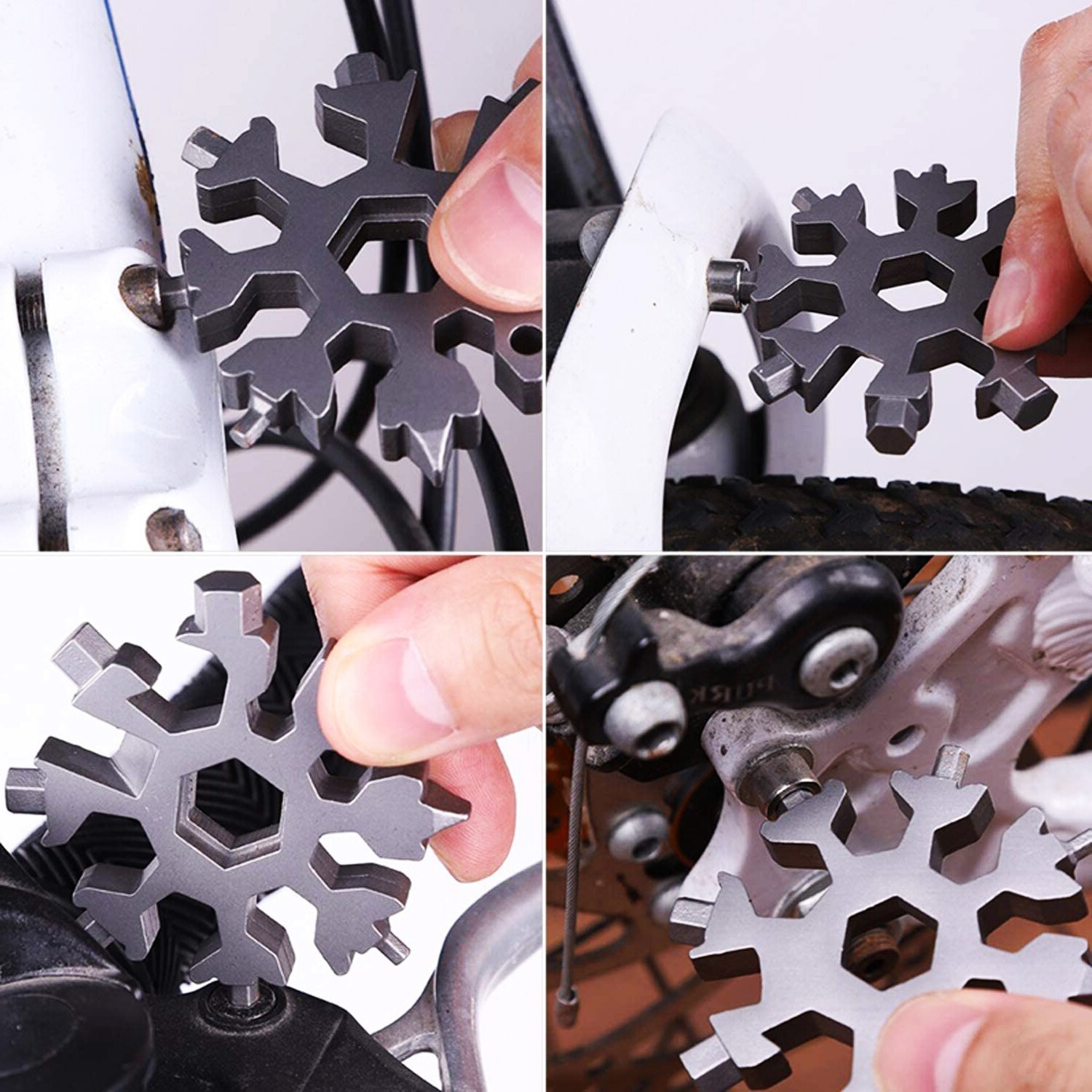 4 Colors 18-in-1 Snowflake Multi-Tool Carbon Steel Multitool Screwdriver Opener