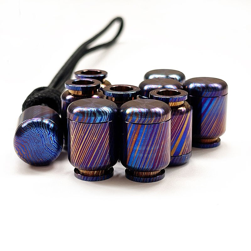 Hot Timascus Parachute Cord Knife Bead Necklace Keychain Pendant Lanyard EDC