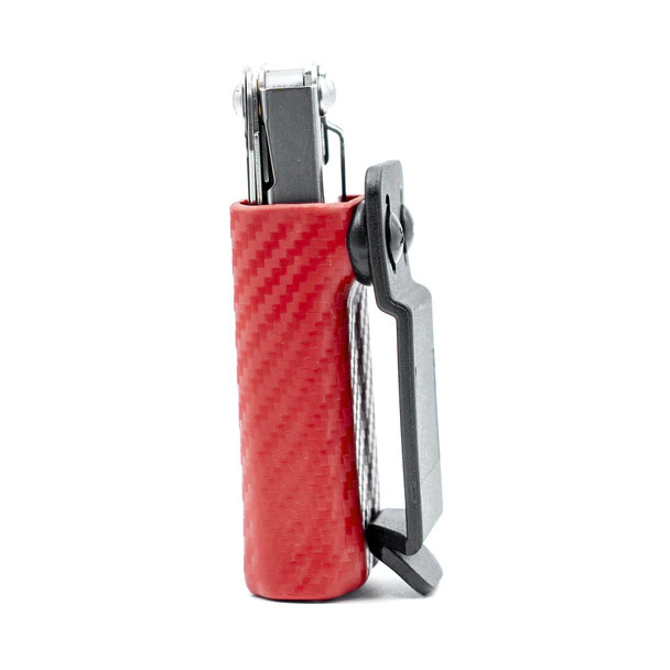 Belt Holder Red Carbon Design / Kydex No Tool for Victorinox SpiritTool