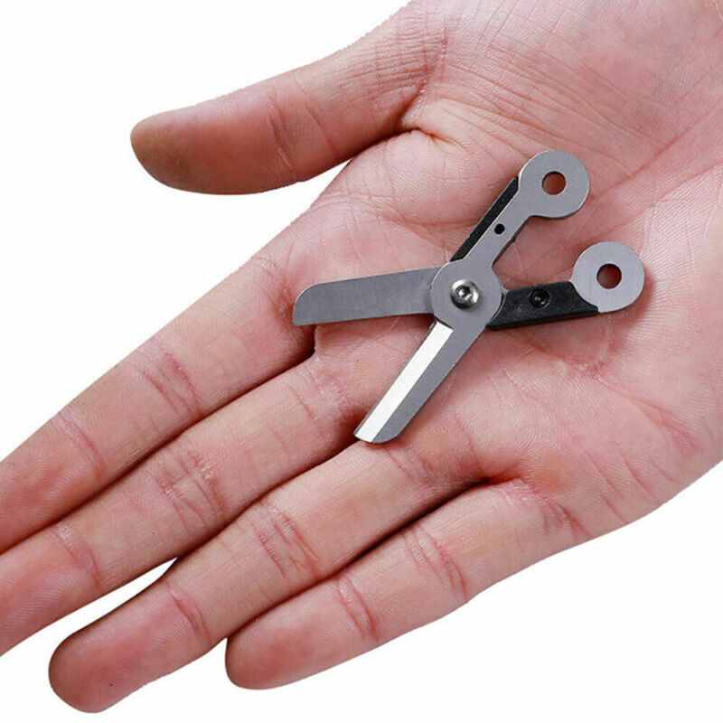 1x Gear Mini Scissor Spring Load Detachable Pocket Keychain Multi Tool Survival