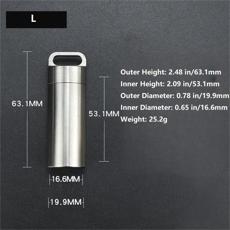 Waterproof Titanium Pill Holder Case Keychain Small Pill Box Container Organizer