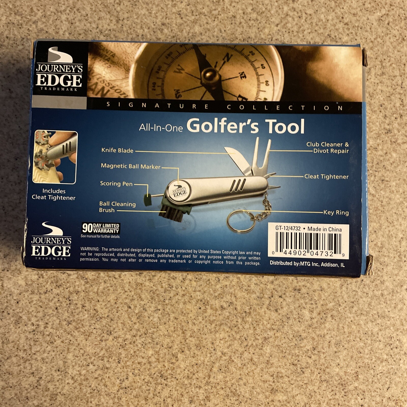 Golfers Tool Ball Marker Knife Pen Sports Keychain NEW!