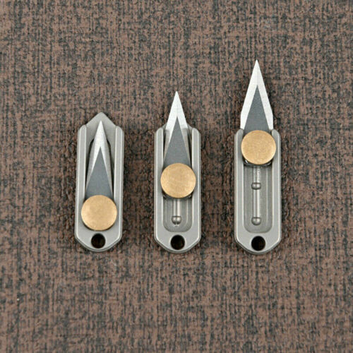Titanium Alloy Brass Mini Knife Blade EDC TOOL Survival Escape Key Chain Pendant
