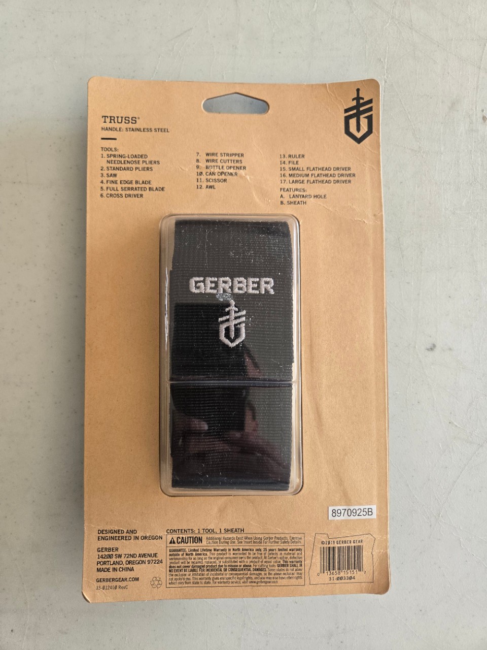 Gerber Truss Multi-Tool with Sheath Stainless Steel 17-Tools