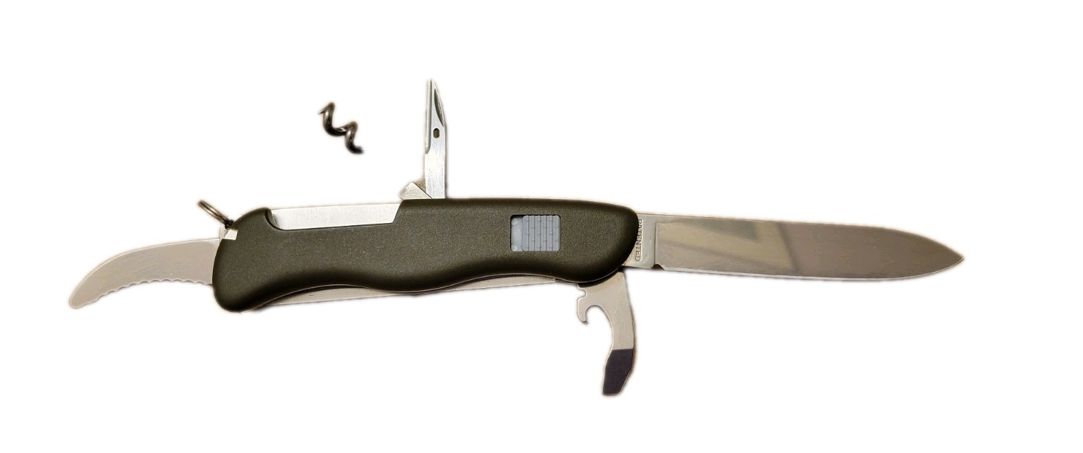 Victorinox Hunter Swiss Army Knife Olive Drab 0.8873.4 W/Sheath Great Condition
