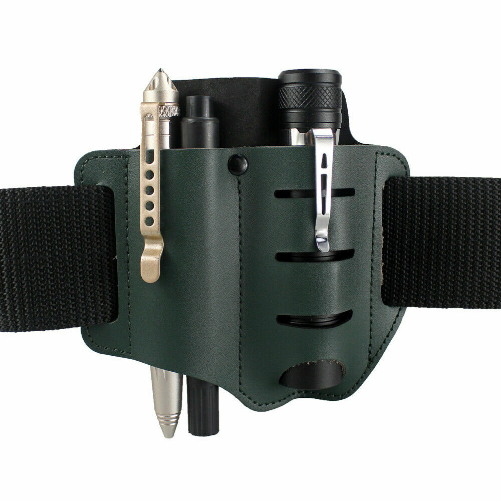 Leather Tool Sheath 2 Pockets Multitool Holder Holder Belt Pouch EDC Organizer