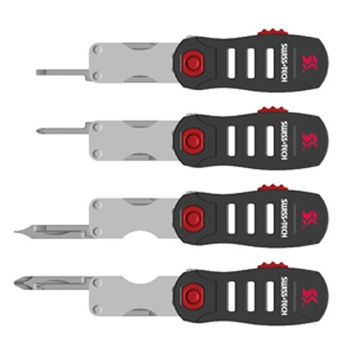 SWISS+TECH Transformer 6-in-1 Folding Screwdriver Set Tool LED Flashlight 11300