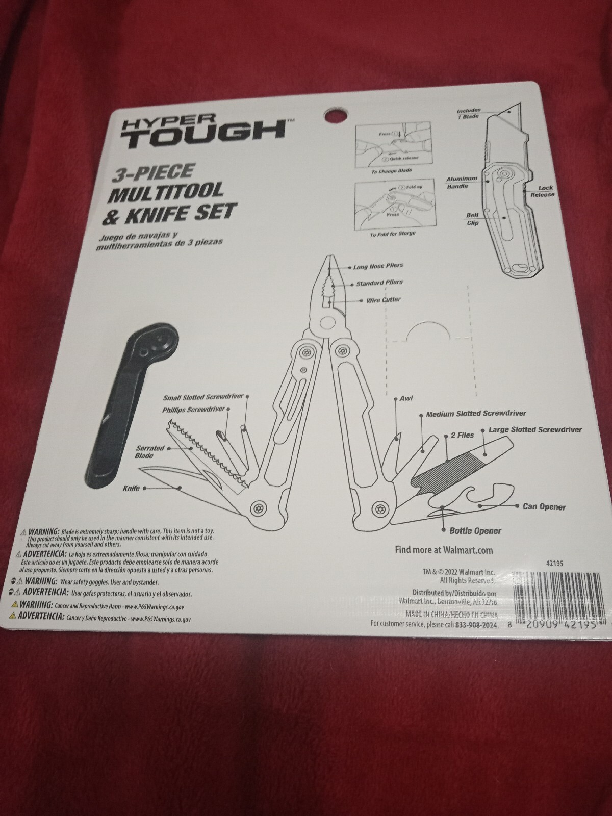 Hyper Tough 3-Piece MultiTool, Knife Set & Bottle Opener