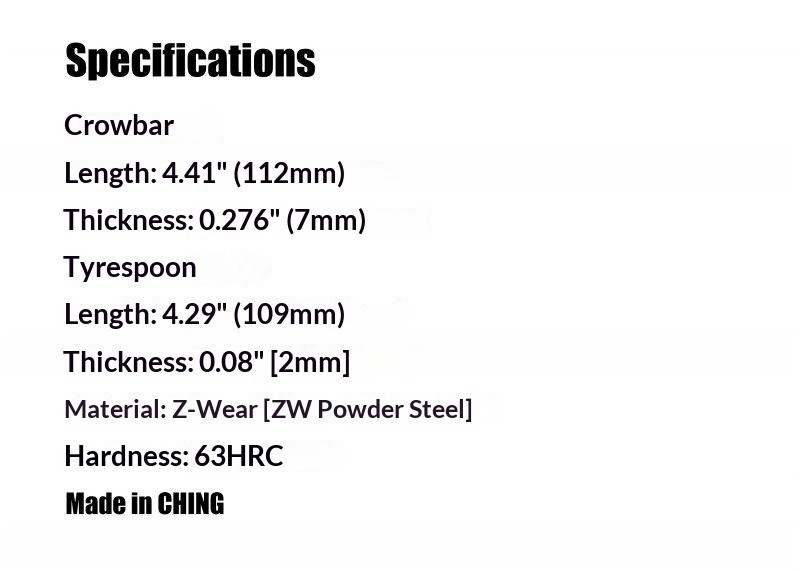 Z-Wear Powder Steel Pry Bar High Hardness Toughness EDC Tool – Customize