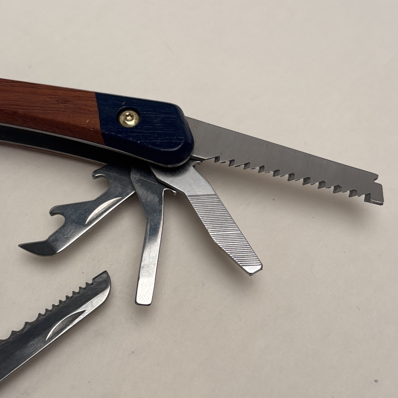 Wild + Wolf Wilderness Survival Tool Wood Scales Multi-tool Tactical Hunt Camp