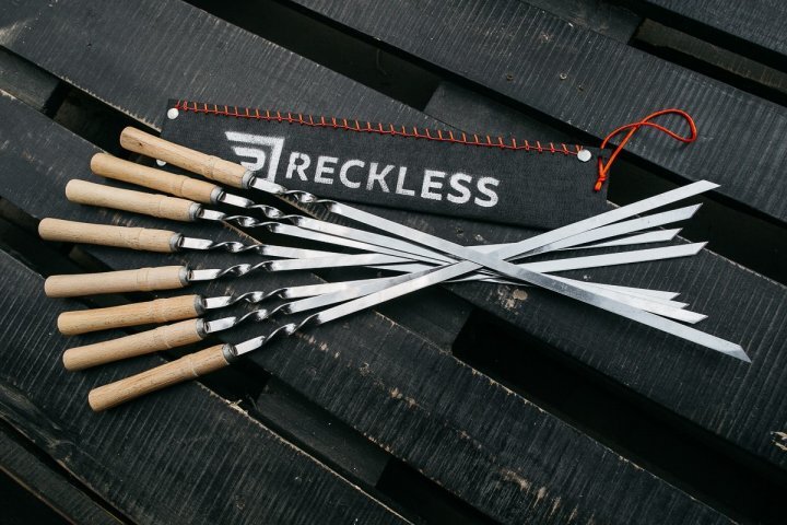 23″ Exclusive Handmade Camping Set of Skewers BBQ Grill 8pcs with soft case