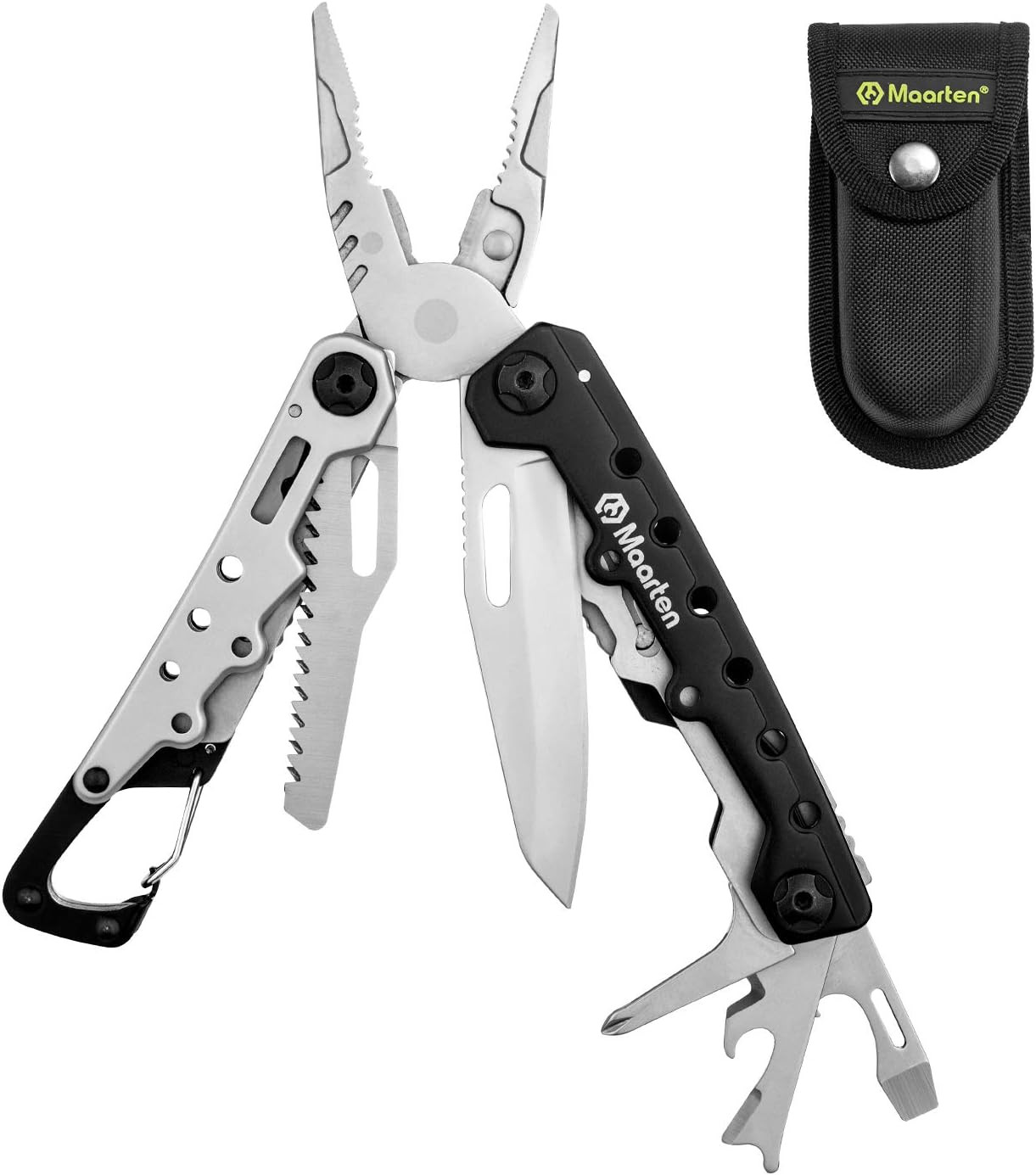 Lightweight Multitool Pliers, 11 in 1 Suspension Multi-Plier with Carabiner, Sta