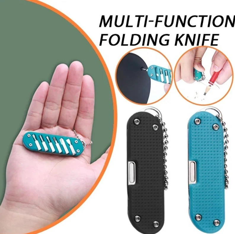 7-in-1 Multifunction Folding Knife Screwdriver Keychain Tool Stainless Steel
