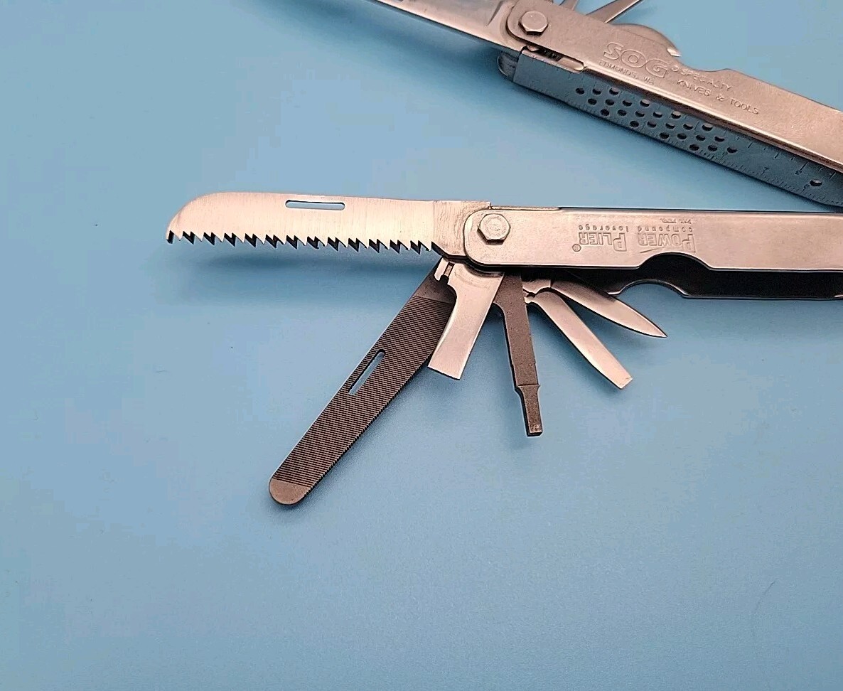 SOG Power Plier Multi-Tool – Rare Blunt Nose Pliers – Pocket Knife – Silver