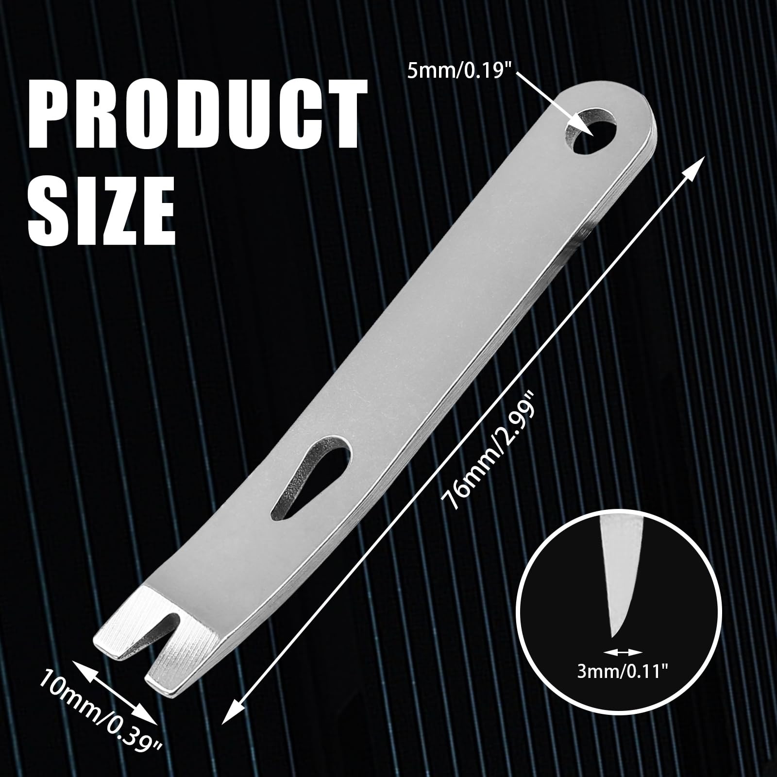 Zorfeter 4 Pcs Mini Pry Bar, Pocket Stainless Steel Pocket Crank Crowbar Small P