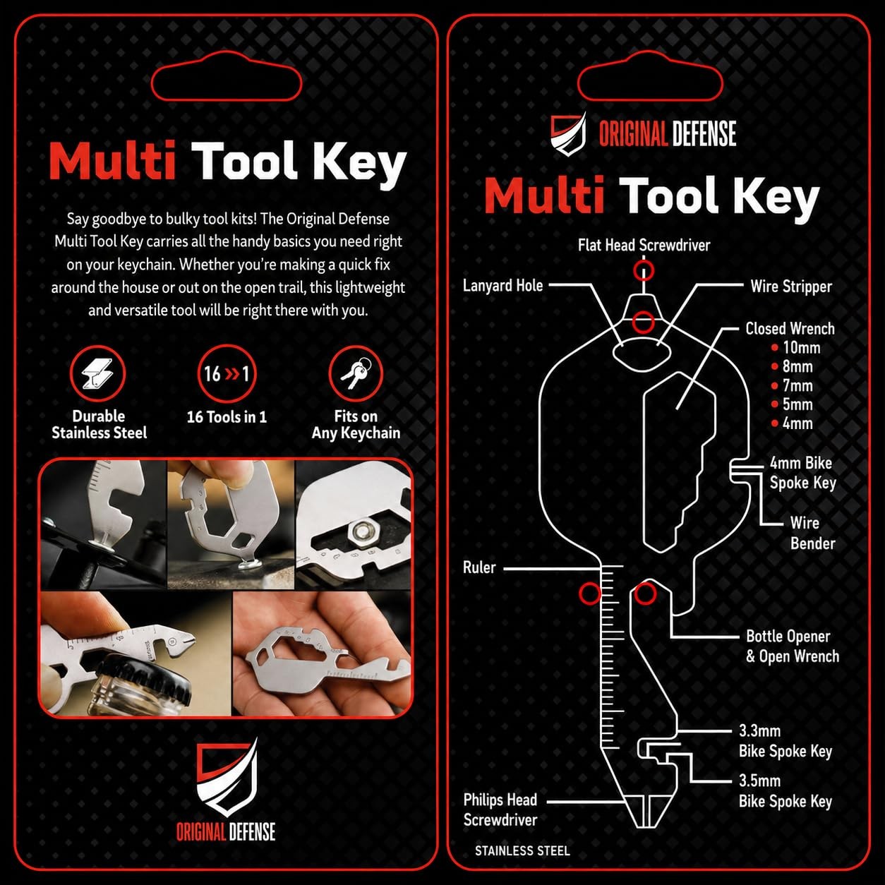 Multitool Keychain – Stainless Steel Key Ring Tool with Bottle Opener, Screwd…