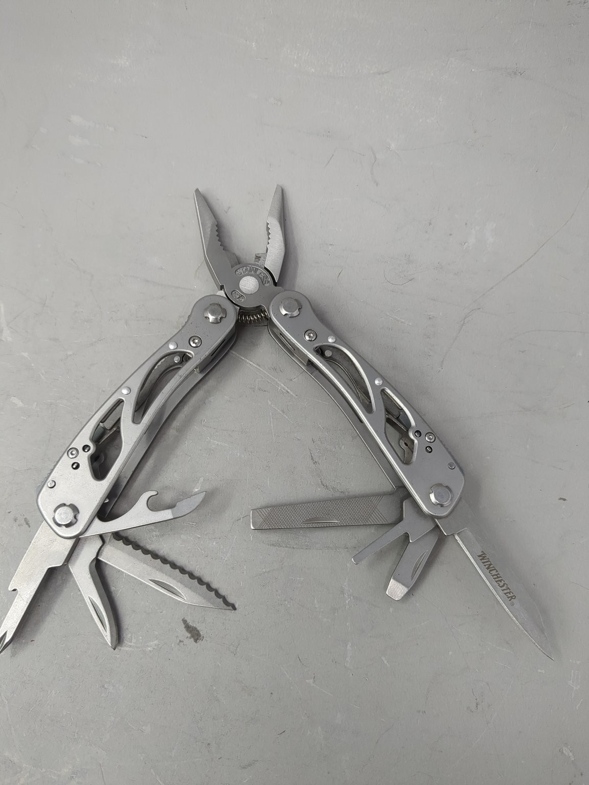 Winchester Multi-Tool Stainless Steel Camping Knife Pliers File +7 Tools