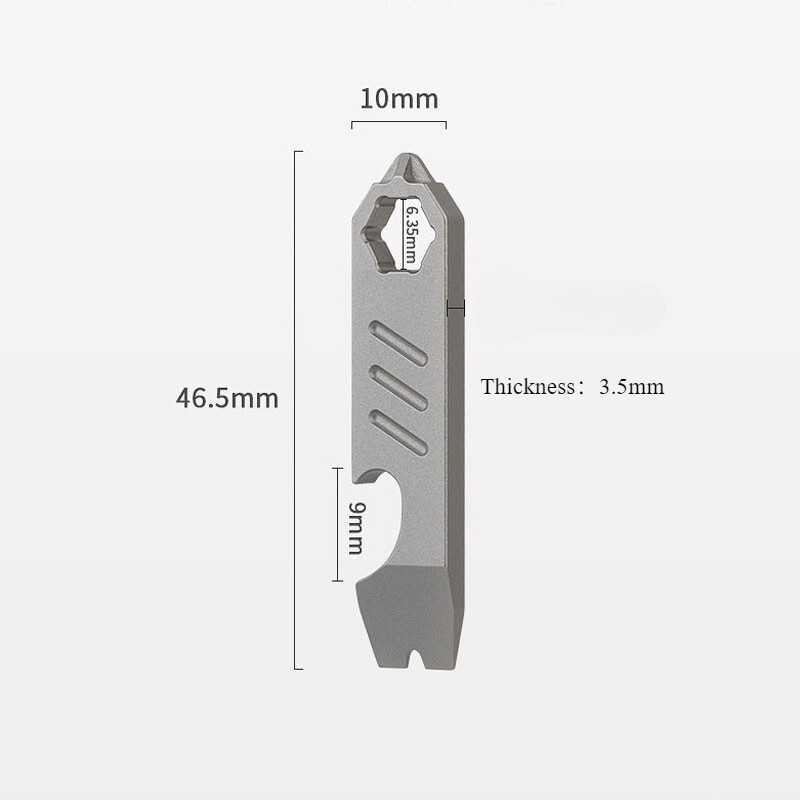 Mini Titanium Keychain Multi Tools Pry Bar Crowbar Opener Outdoor Pocket EDC
