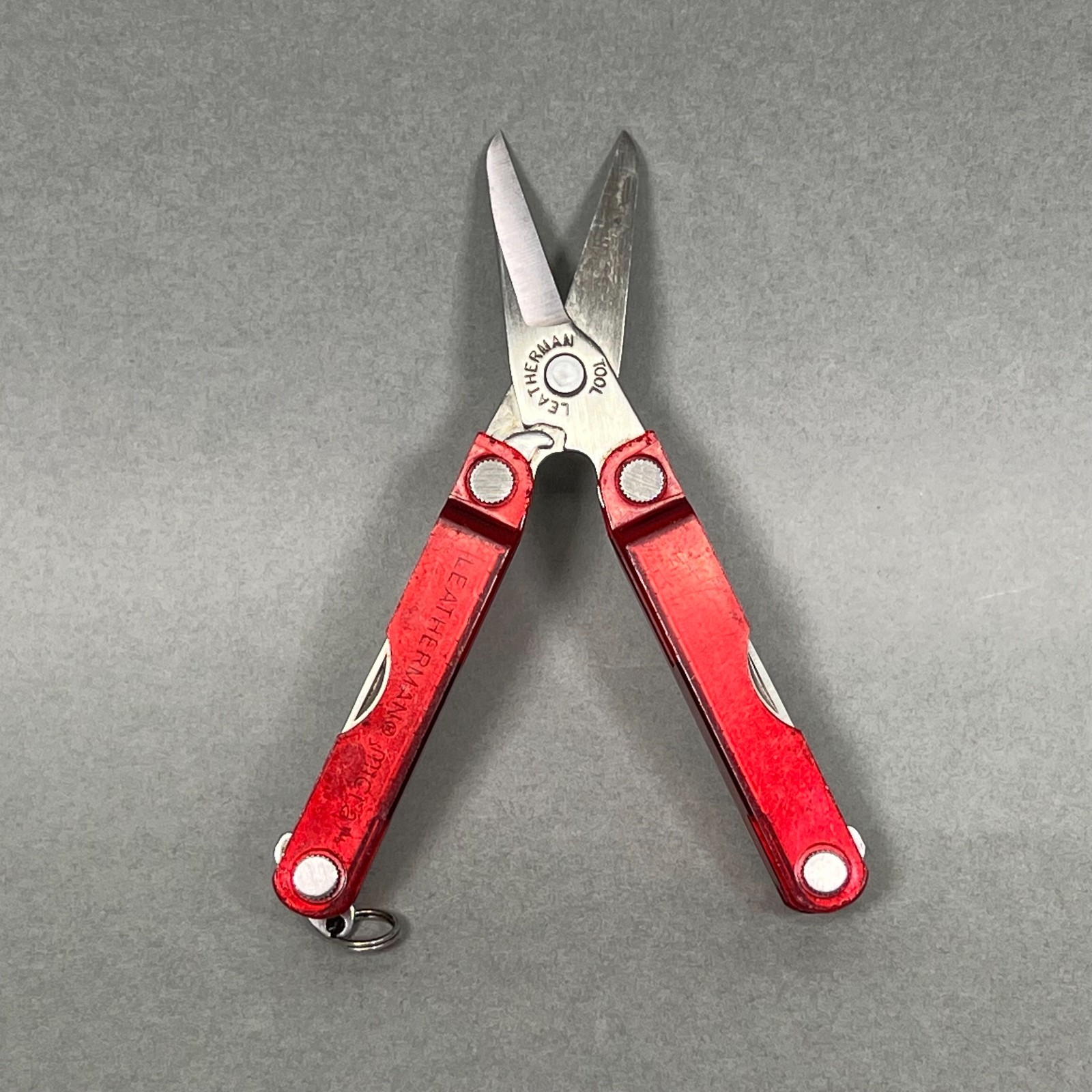 RARE Leatherman Micra Translucent Red Polycarbonate Keychain Multi-Tool USA