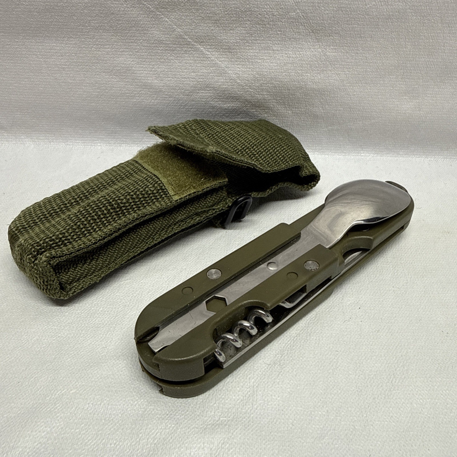 Vintage Camping Multi-Tool Detachable Utensils Knife Fork Spoon Bottle Opener