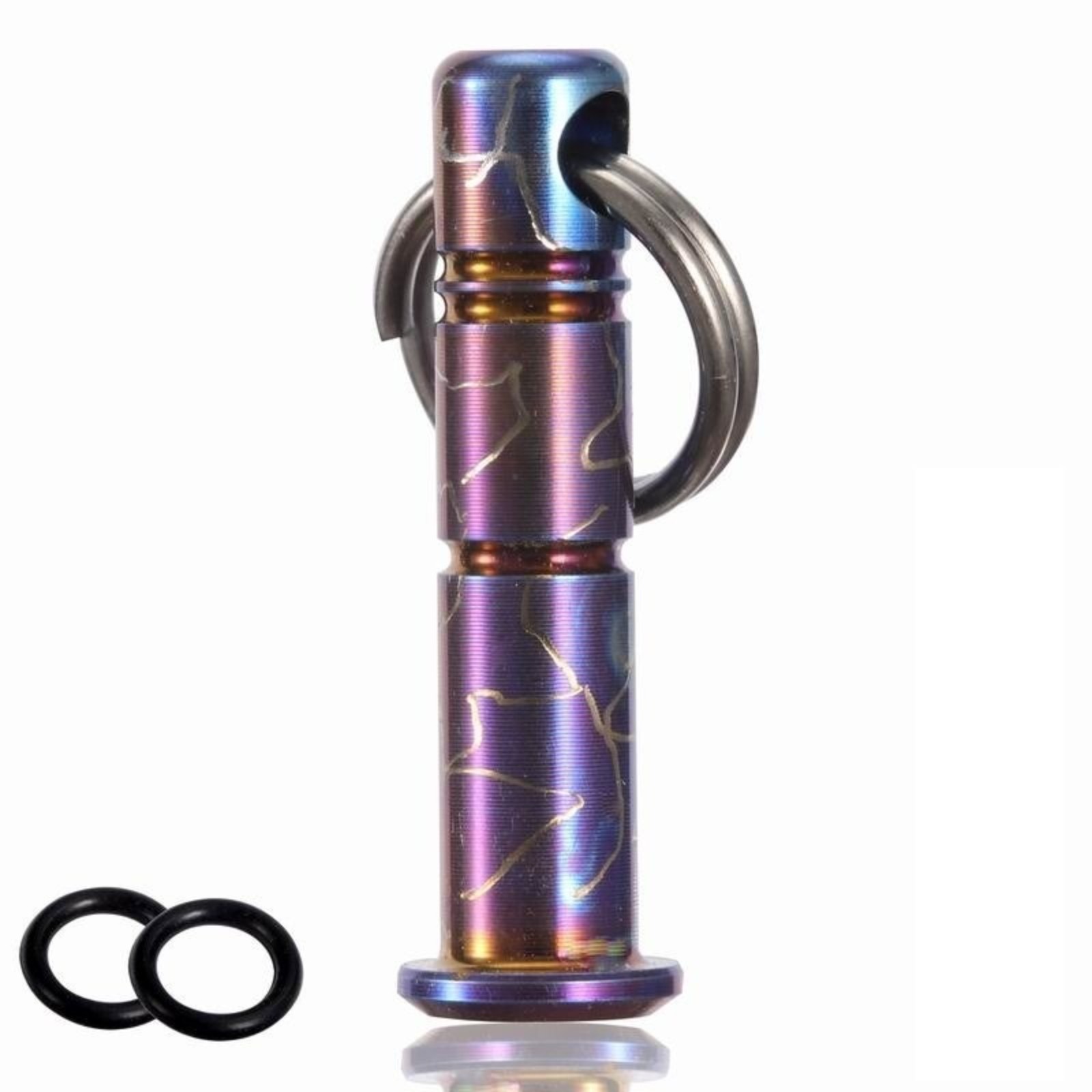Titanium Lanyard Bead Bolt Holder With Split Ring Keychain Necklace Pendant DIY