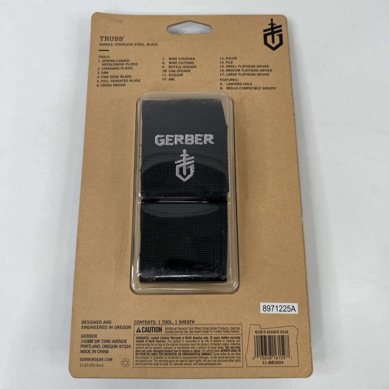Gerber Truss 17-in-1 EDC Multitool for Fishing & Camping, Gift for Men, Black