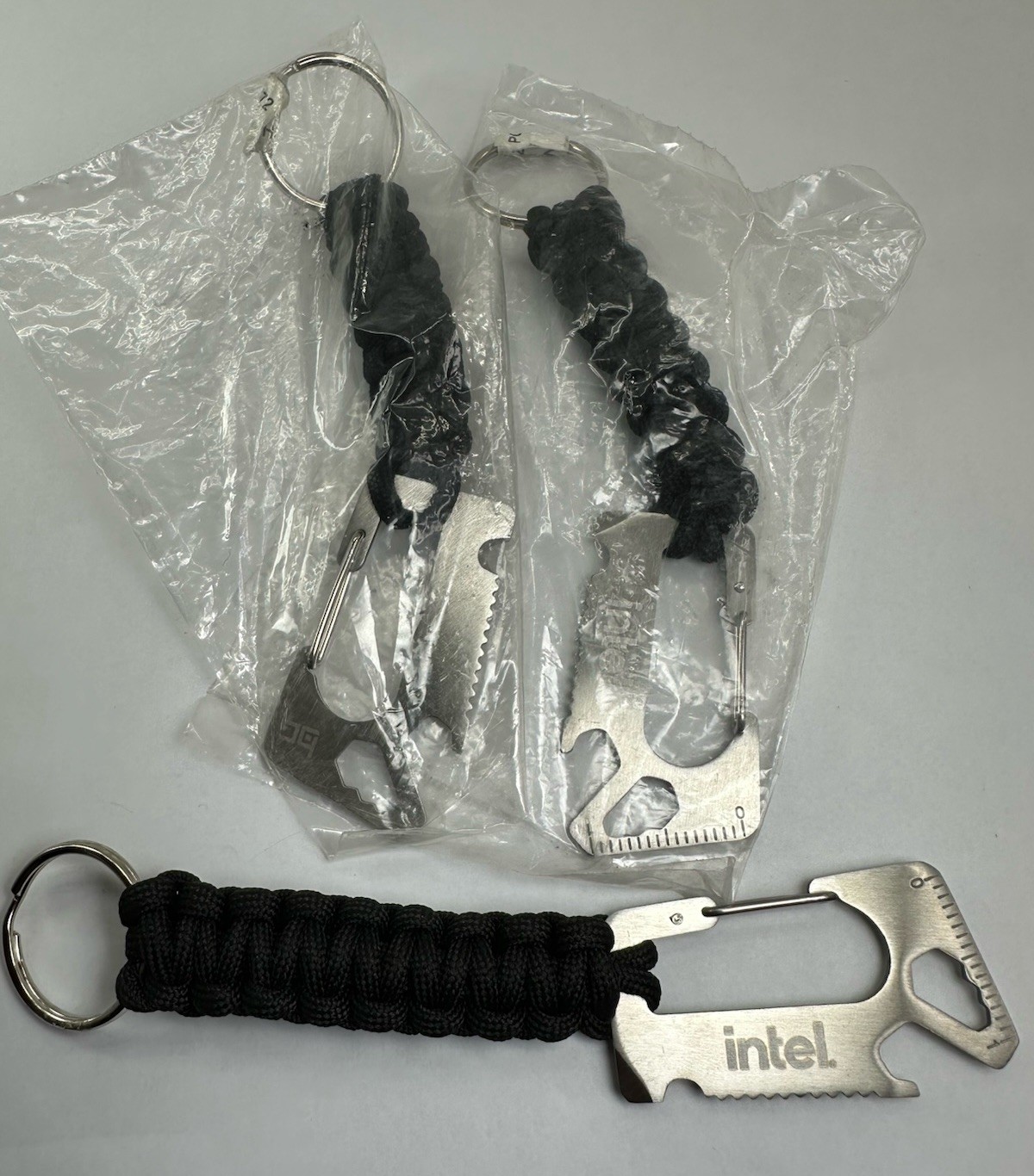 Bass Camp Peak Carabiner Multi-Tool Stainless Black Paracord Intel New Lot of 3