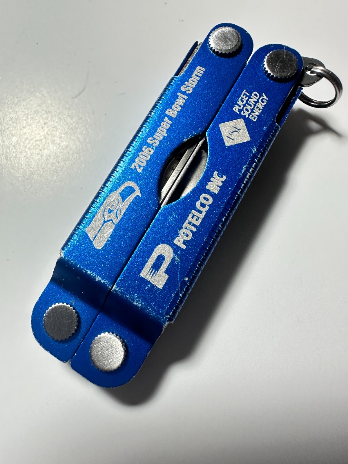Leatherman MICRA Blue SEATTLE SEAHAWKS 2006 Super Bowl Potelco Multi Tool Knife