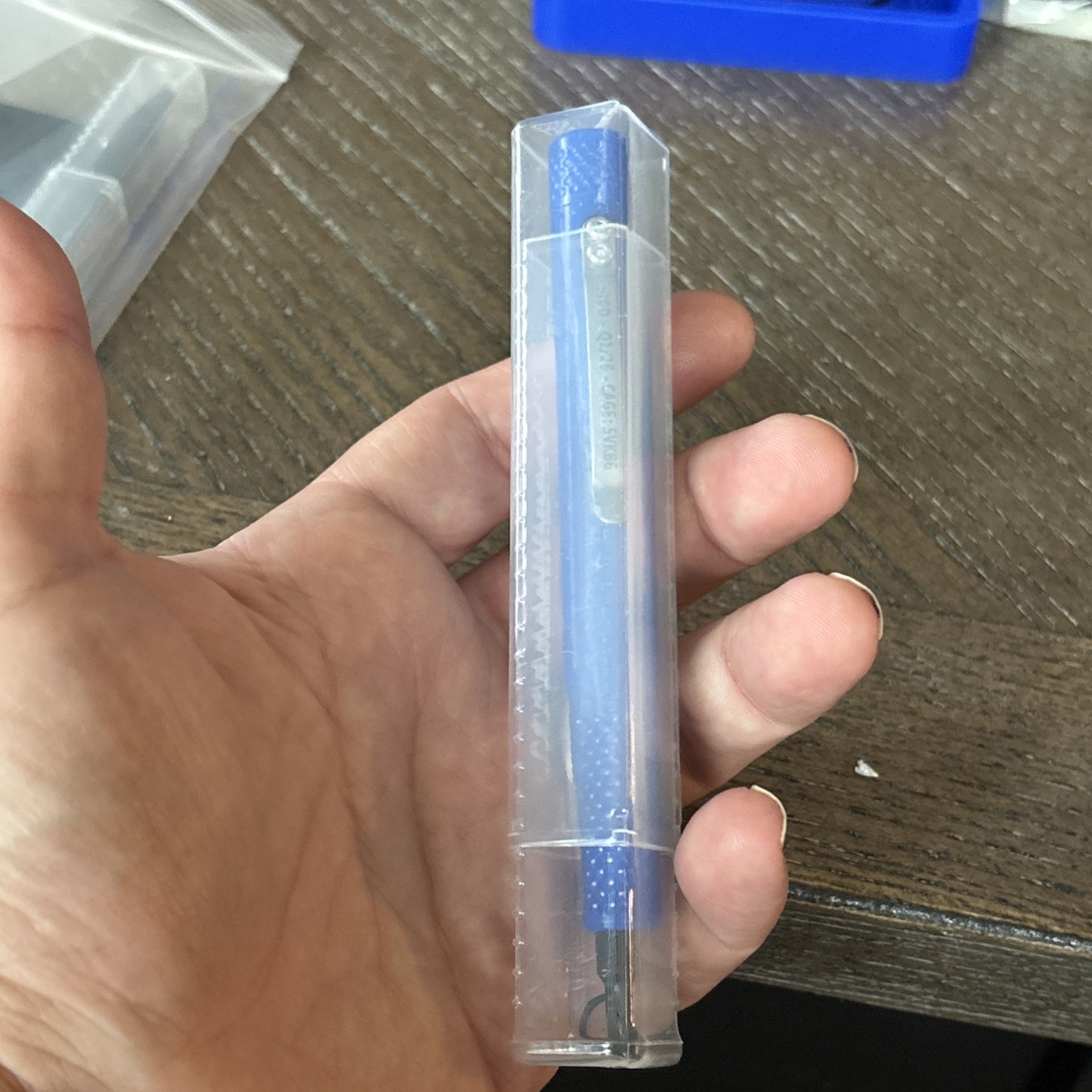 Maratac Delrin Electric Blue Pen Driver 4 Standard Bits Holds Extras Pocket Clip