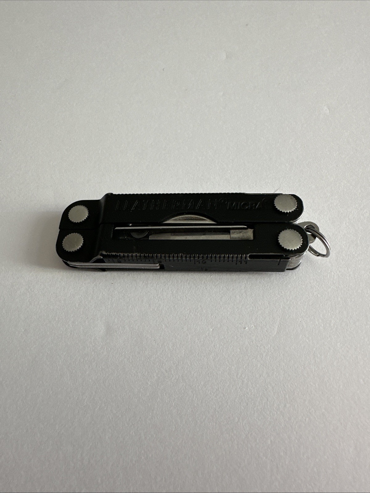 Leatherman Micra Multi-Tool, Knife, Scissors, Key Ring, Black Nice Cond 02/25